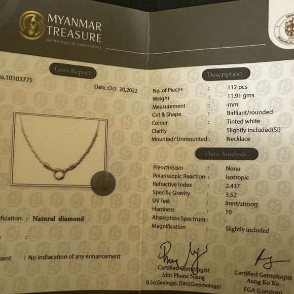 Diamond Necklace with Natural Burmese Ruby and Diamond pendantin 18K solid gold - Picture 11 of 15